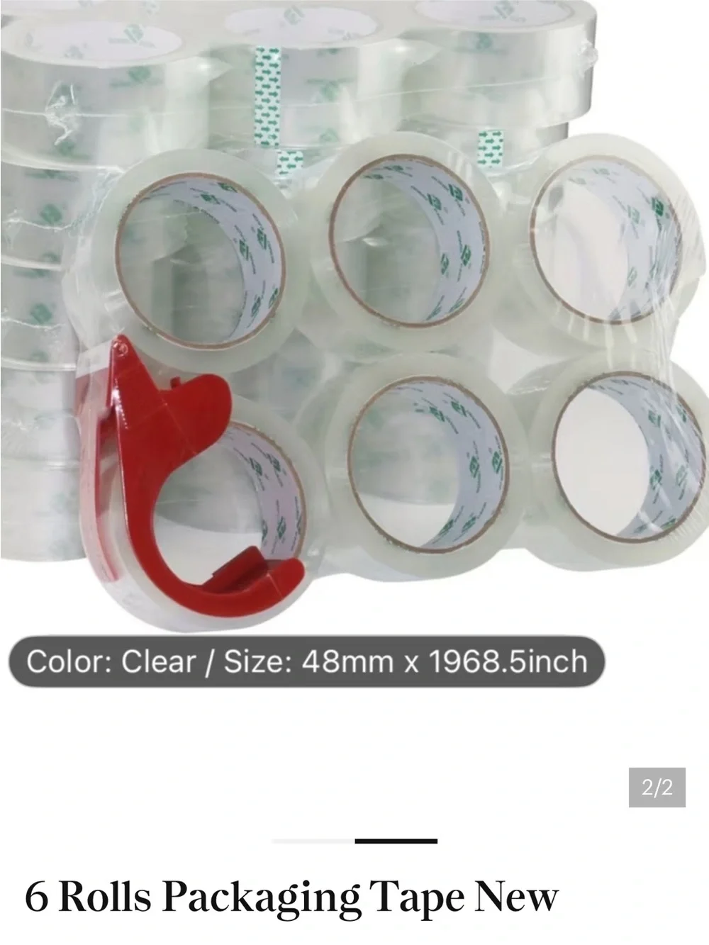 6 Rolls Packaging Tape New